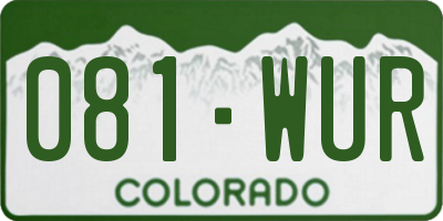 CO license plate 081WUR