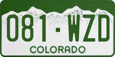 CO license plate 081WZD