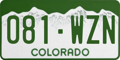 CO license plate 081WZN