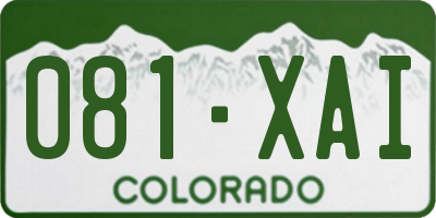 CO license plate 081XAI