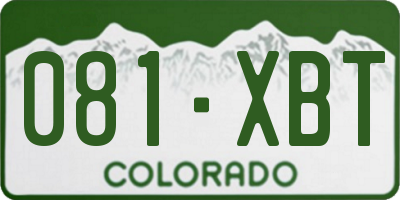CO license plate 081XBT