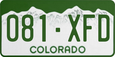 CO license plate 081XFD