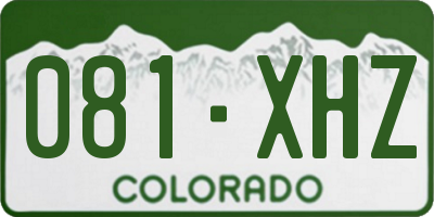 CO license plate 081XHZ