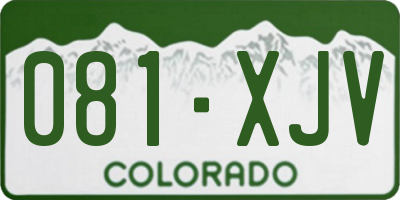 CO license plate 081XJV