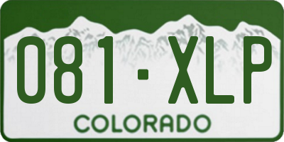 CO license plate 081XLP