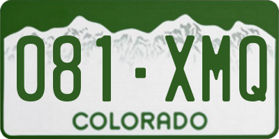 CO license plate 081XMQ