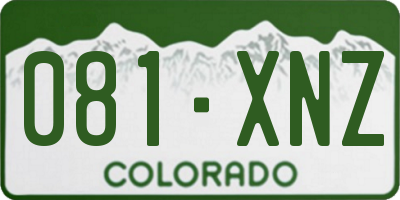 CO license plate 081XNZ