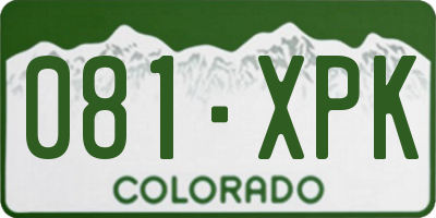 CO license plate 081XPK