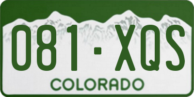 CO license plate 081XQS