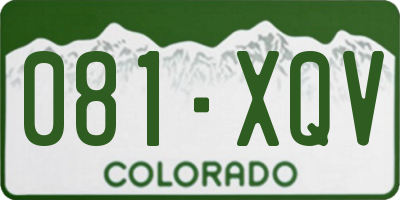CO license plate 081XQV