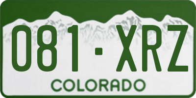 CO license plate 081XRZ