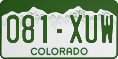 CO license plate 081XUW