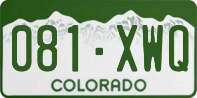 CO license plate 081XWQ
