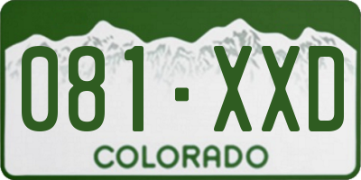 CO license plate 081XXD