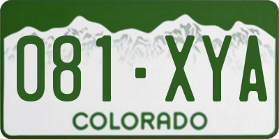 CO license plate 081XYA