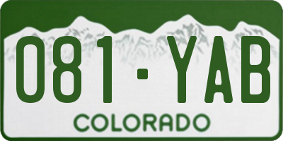 CO license plate 081YAB