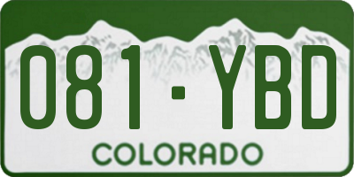 CO license plate 081YBD