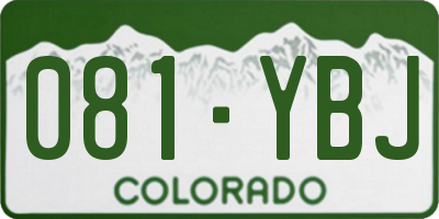 CO license plate 081YBJ
