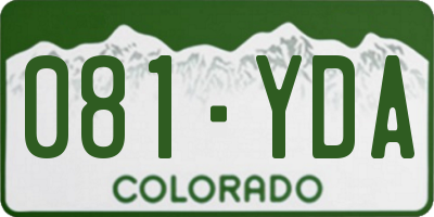 CO license plate 081YDA