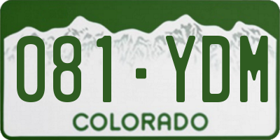 CO license plate 081YDM