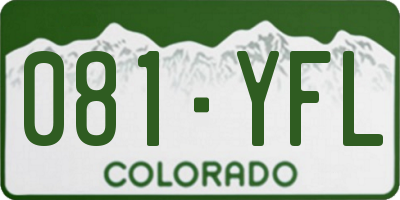 CO license plate 081YFL