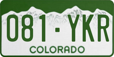 CO license plate 081YKR