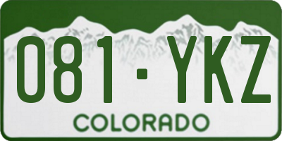 CO license plate 081YKZ