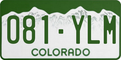 CO license plate 081YLM