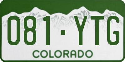 CO license plate 081YTG