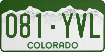 CO license plate 081YVL