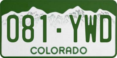 CO license plate 081YWD