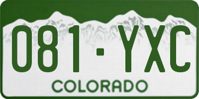 CO license plate 081YXC