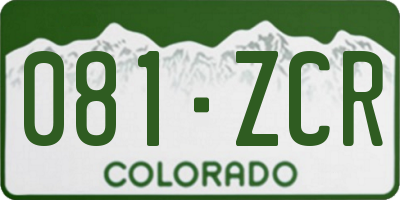 CO license plate 081ZCR
