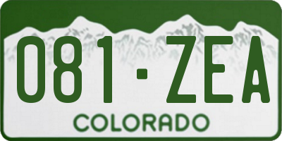 CO license plate 081ZEA