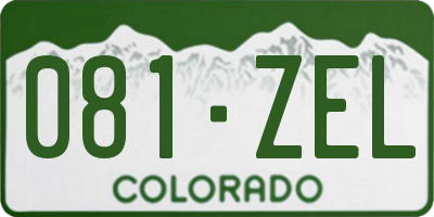 CO license plate 081ZEL