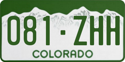 CO license plate 081ZHH