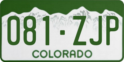 CO license plate 081ZJP