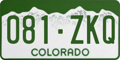CO license plate 081ZKQ