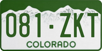 CO license plate 081ZKT