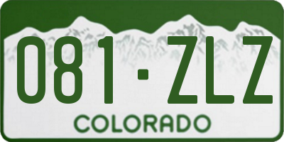CO license plate 081ZLZ