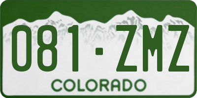 CO license plate 081ZMZ