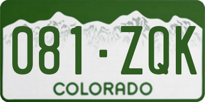 CO license plate 081ZQK