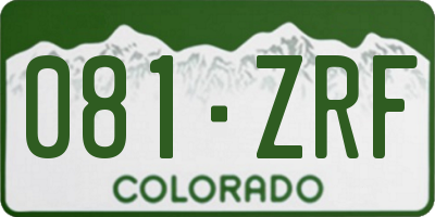 CO license plate 081ZRF