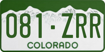 CO license plate 081ZRR