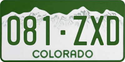 CO license plate 081ZXD