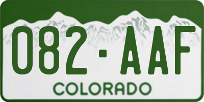 CO license plate 082AAF