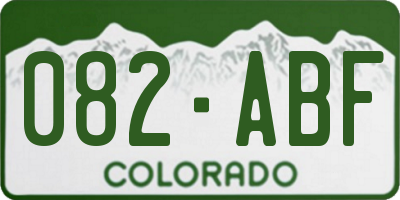 CO license plate 082ABF