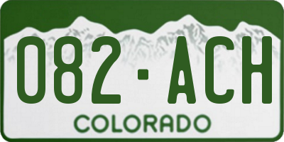 CO license plate 082ACH