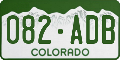 CO license plate 082ADB
