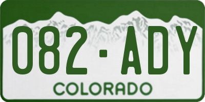 CO license plate 082ADY